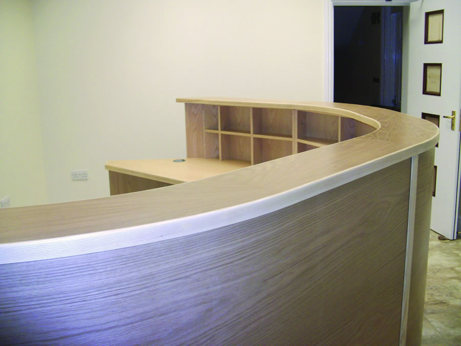 Commercial bespoke shelving and desk project