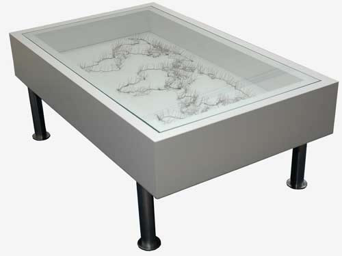 Handmade display table detail
