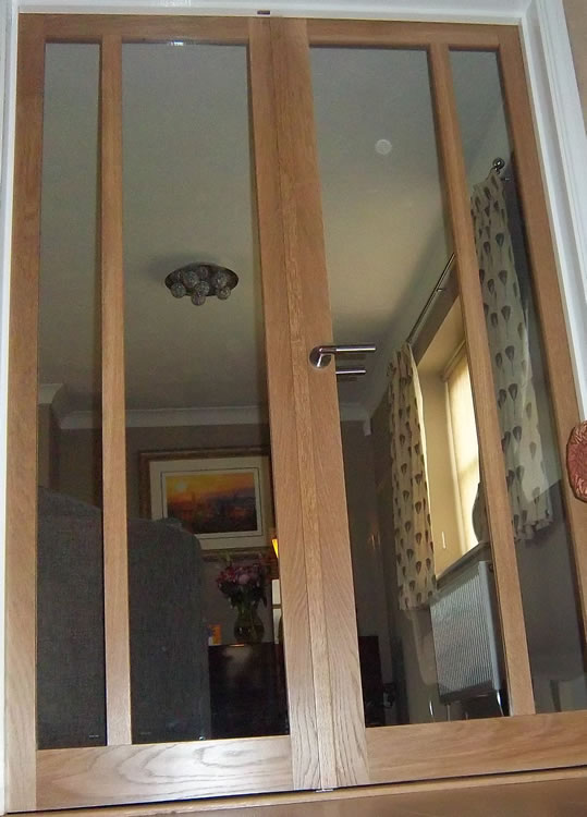 Glass cabinet interior