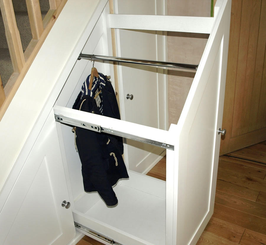 Under-stairs pull-out storage